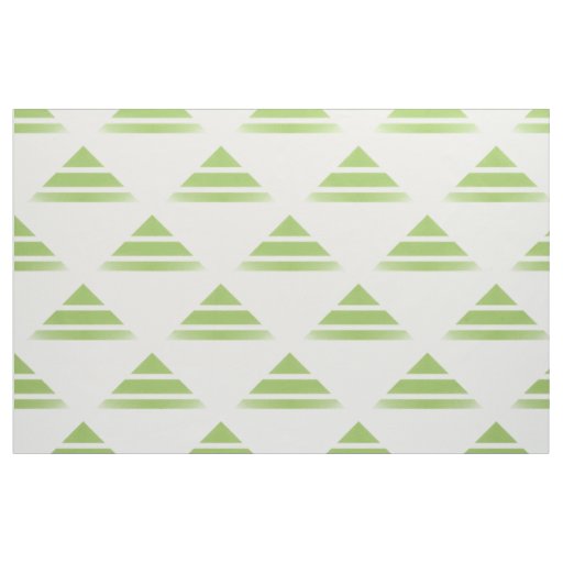 Green White Geo Triangle Pattern Fabric