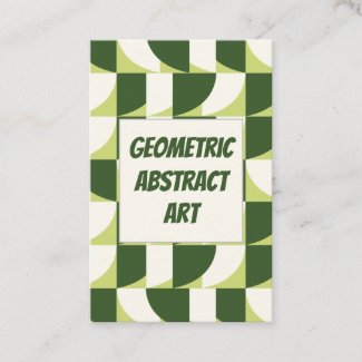 Green White Geometric Abstract Art