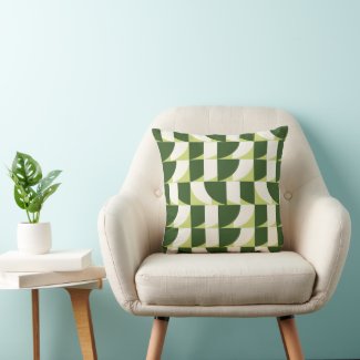 Green White Geometric Abstract Art