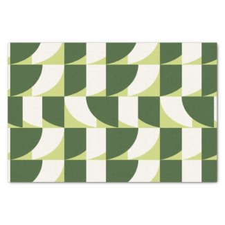 Green White Geometric Abstract Art