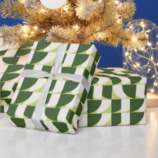 Green White Geometric Abstract Art