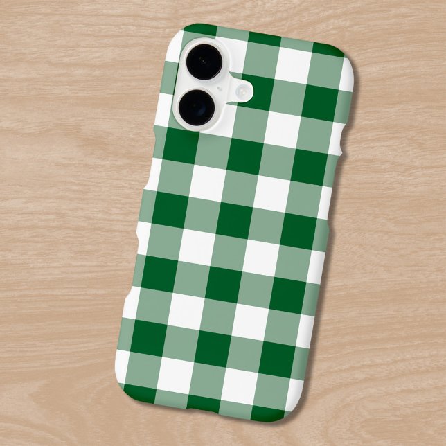 Green White Gingham Check Pattern Case-Mate iPhone Case (Green White Gingham Check Pattern Case-Mate iPhone Case in situ)