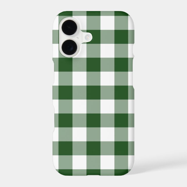 Green White Gingham Check Pattern Iphone Case (Back)