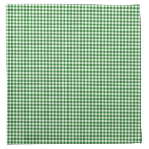 Green White Gingham Checkered Plaid Pattern Cloth Napkin