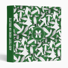 green white girls school colors volleyball pattern 3 ring binder