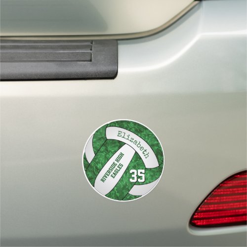 green white girly volleyball team colors locker or car magnet