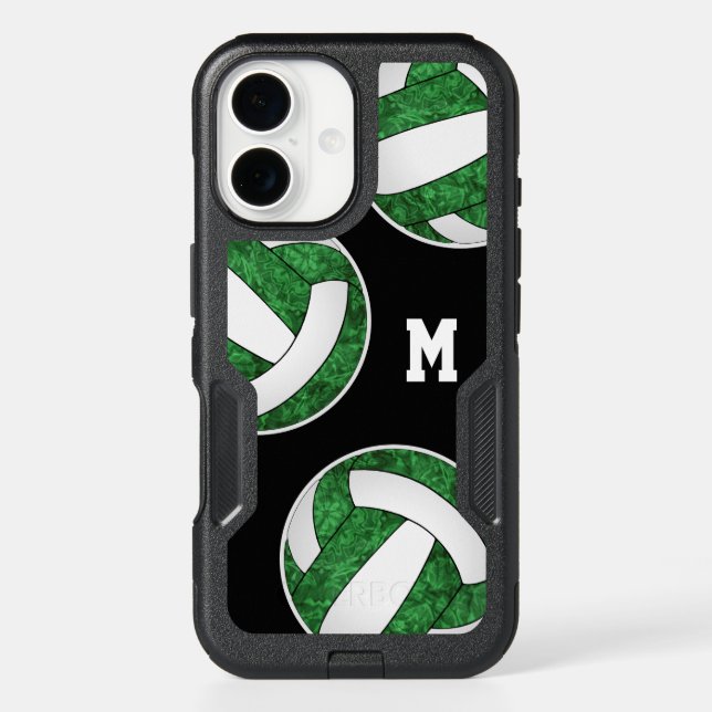 green white girly volleyball team colors otterbox iPhone case (Back)