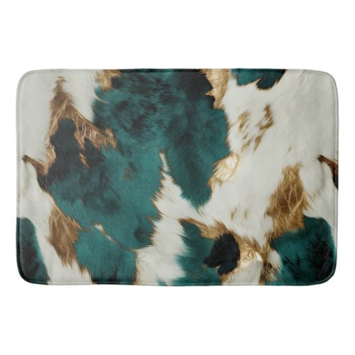 Green White Gold Leopard Bath Mat