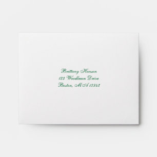 Green White Gold Scroll A2 Envelope for RSVP Card