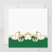 Green White Gold Scrolls, Shamrocks Bridal Shower Invitation (Back)
