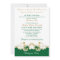 Green White Gold Scrolls, Shamrocks Wedding Invite