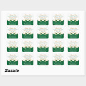 Green White Gold Shamrocks Bridal Shower Sticker (Sheet)