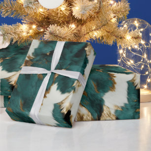 Green White Gold Wrapping Paper