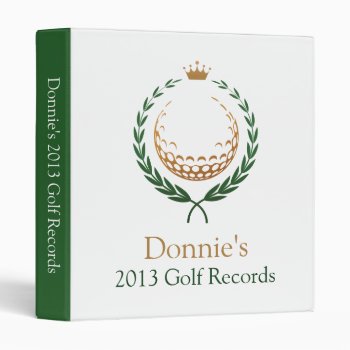 Green White Golfer Golf Score Record Keeping Binder by DKGolf at Zazzle