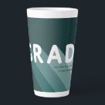 Green White Graduation Custom Gift Coffee Mug<br><div class="desc">Celebrate your grad with this cool retro green and white mug featuring the word "GRAD" in a large,  bold font. In shades of green and white. Space for name and or school name and class of information. Makes a wonderful gift.</div>