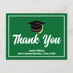 Green White Graduation Personalized Graduate Postcard