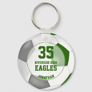 green white gray boys' soccer team spirit keychain