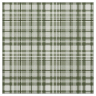 Sage Green and White Gingham Pattern Fabric