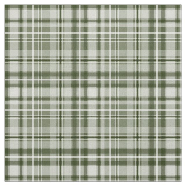 green white grayed jade tartan plaid fabric (Swatch)