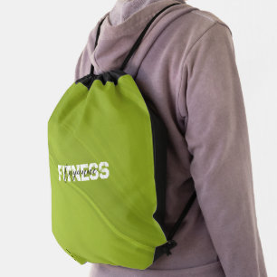 Green White Gym Yoga Workout Drawstring Bag
