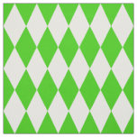 Green White Harlequin Diamonds Checkers Design  Fabric