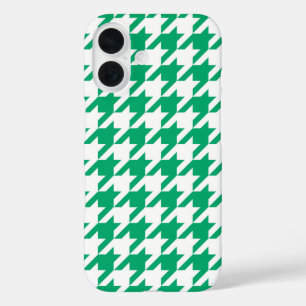 Green White Houndstooth Check iPhone 16 Case