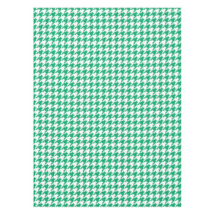 Green White Houndstooth Check Tablecloth
