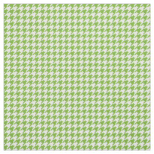 Green White Houndstooth Pattern Fabric