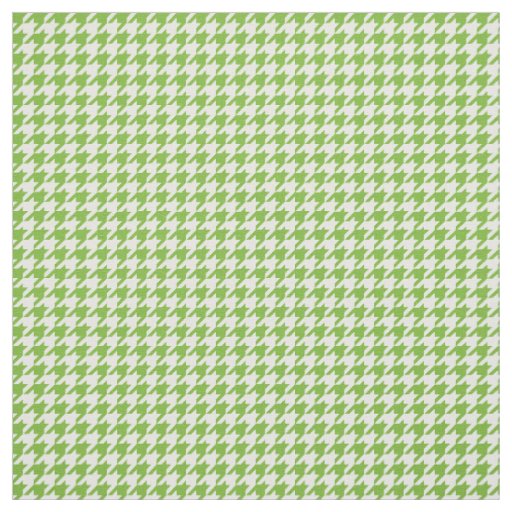 Green White Houndstooth Pattern Fabric