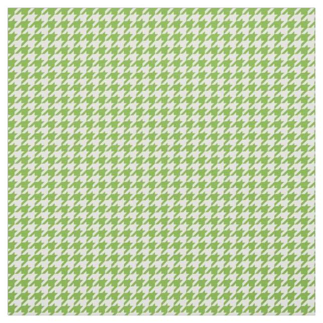 Green White Houndstooth Pattern Fabric (Swatch)