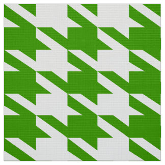 Green & White Houndstooth Seamless Pattern Fabric