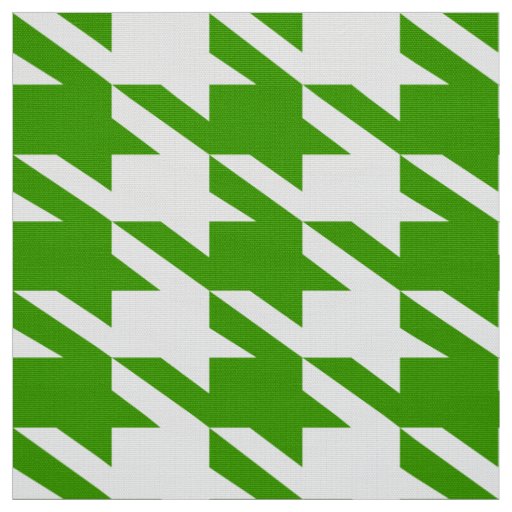 Green & White Houndstooth Seamless Pattern Fabric