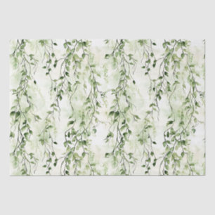 Green White Ivy Leaves Wild Jungle Birthday Tissue Paper