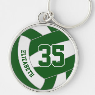 green white kids team colors custom volleyball keychain
