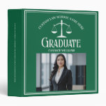 Green White Law School Graduation Photo Album 3 Ring Binder