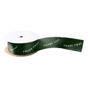 Green & White Lawn Care Service Thank You! Satin Ribbon