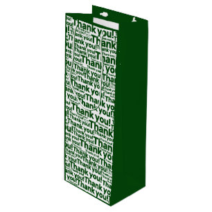Green & White Lawn Care Service Thank you! Wine Gift Bag