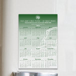 Green White Lawn Maintenance 2025 Calendar Magnet<br><div class="desc">Introducing our Green White Lawn Maintenance 2025 Calendar Magnet, part of the Green Lawn Care Business Card & Marketing Items Collection and specially crafted for a lawn care services with a lawn mower outline like a watermark. Customize the logo, tagline in a script font, and utilize the sans serif font...</div>