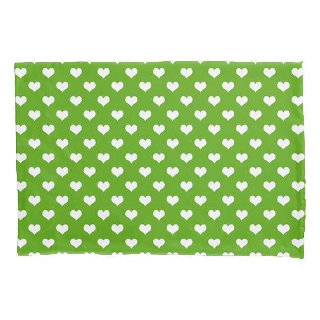 Green White Love Heart Pattern Design  Pillow Case (Front)