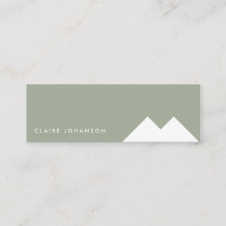 Green white minimal geometric environment eco mini business card