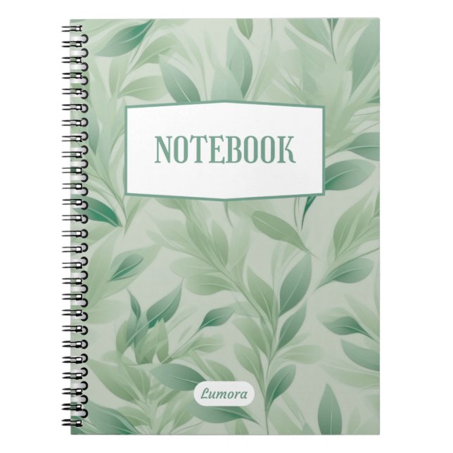 Green & White Minimalist Natural Notebook Cover (Front)