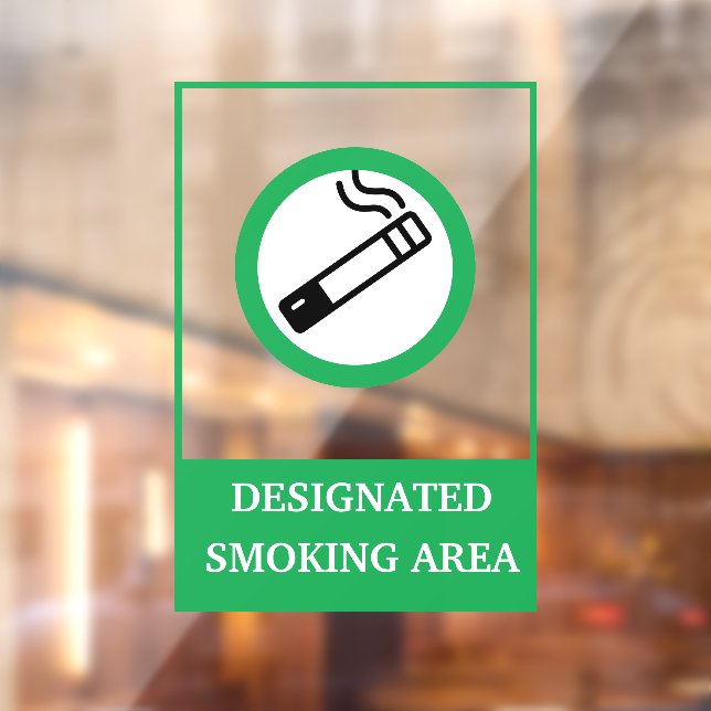 Green White Modern Smoking Area Metal A-Frame  Window Cling (Sheet 2)