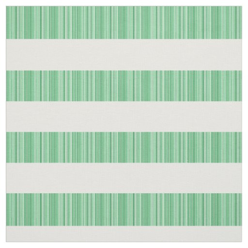 Green White Modern Stripes Fabric