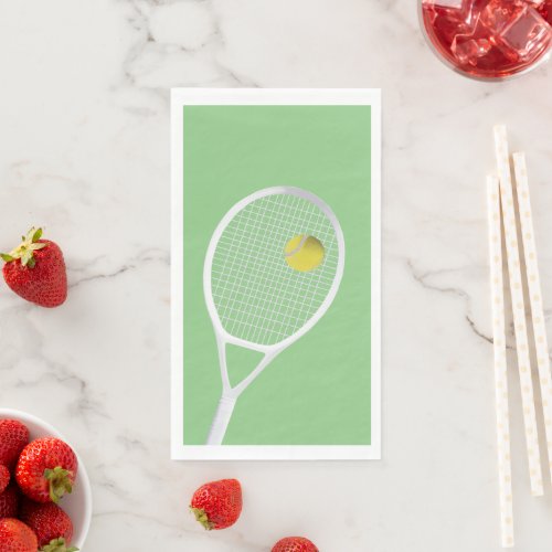 Green White Modern Tennis Ball Racket  Paper Guest Towels