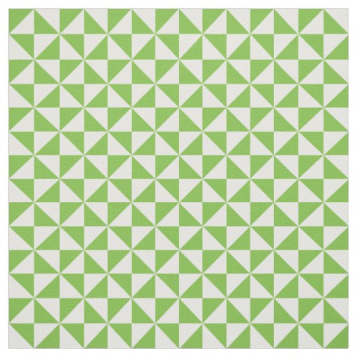 Green White Modern Triangles Pattern Fabric