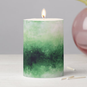 Green White Ombre Pillar Candle