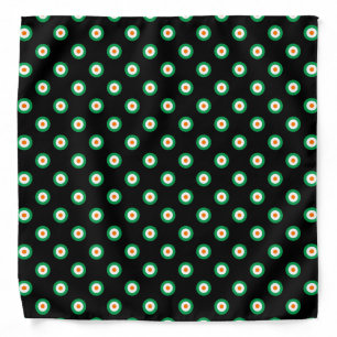 Green White Orange Polka Dot Pattern Bandana