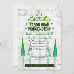 Green White Outdoors Trees of Life Bar Mitzvah