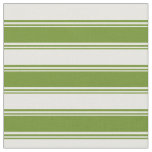 [ Thumbnail: Green & White Pattern of Stripes Fabric ]