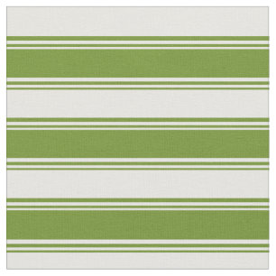 Green & White Pattern of Stripes Fabric